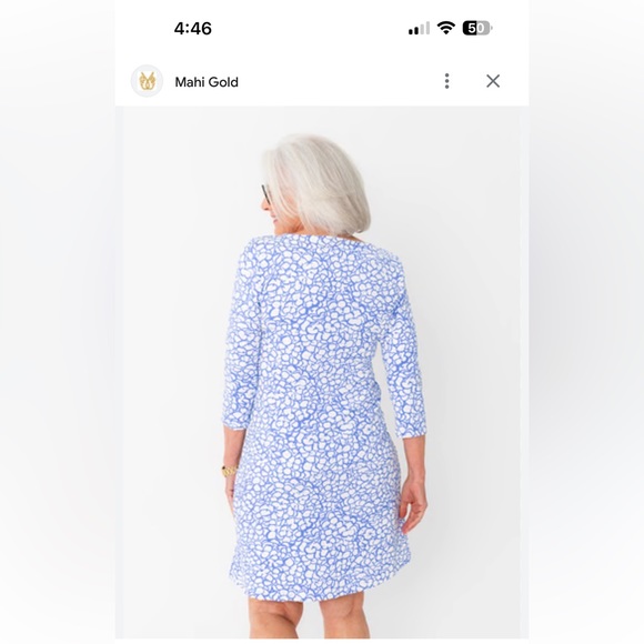 MAHI GOLD Bimini Dress in Chatham Cloth: Ruth's Hydrangea in Chatham Size M EUC - Picture 7 of 16